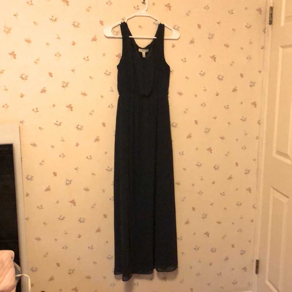 Forever21 Pleated Maxi Dress - Navy Blue - Small